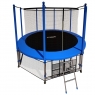 Батут с защитной сетью i-JUMP 14ft (4,27м) BLUE с нижней сетью и лестницей